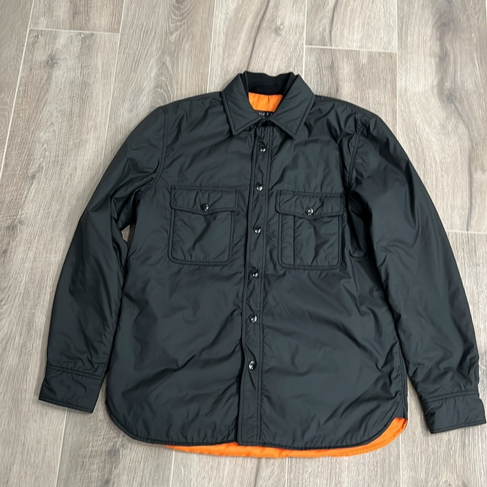rag & bone button up shirt jacket black